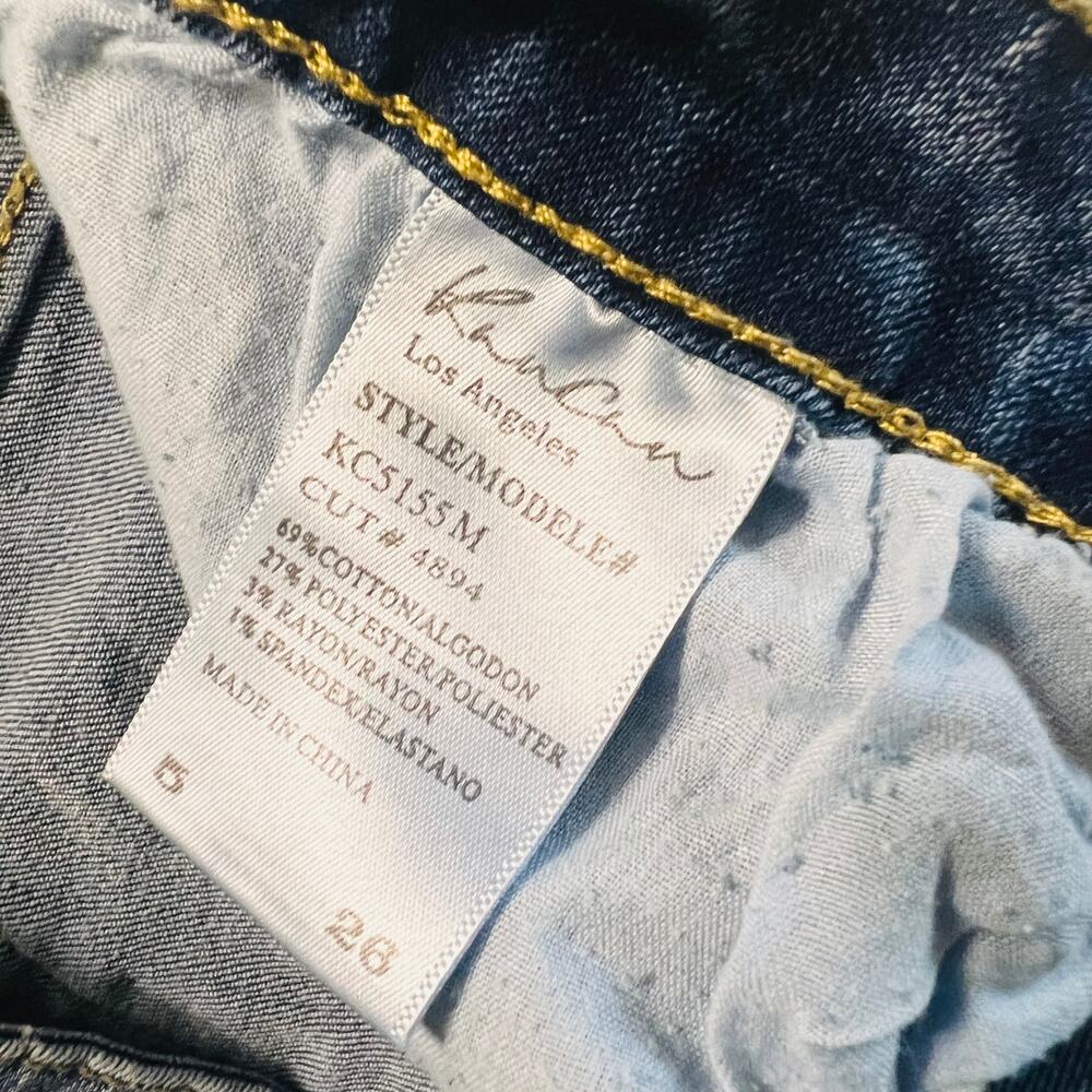 Kancan Tassel Hem Mid Rise Slim Straight Leg Jeans Size 26 - Picture 4 of 8